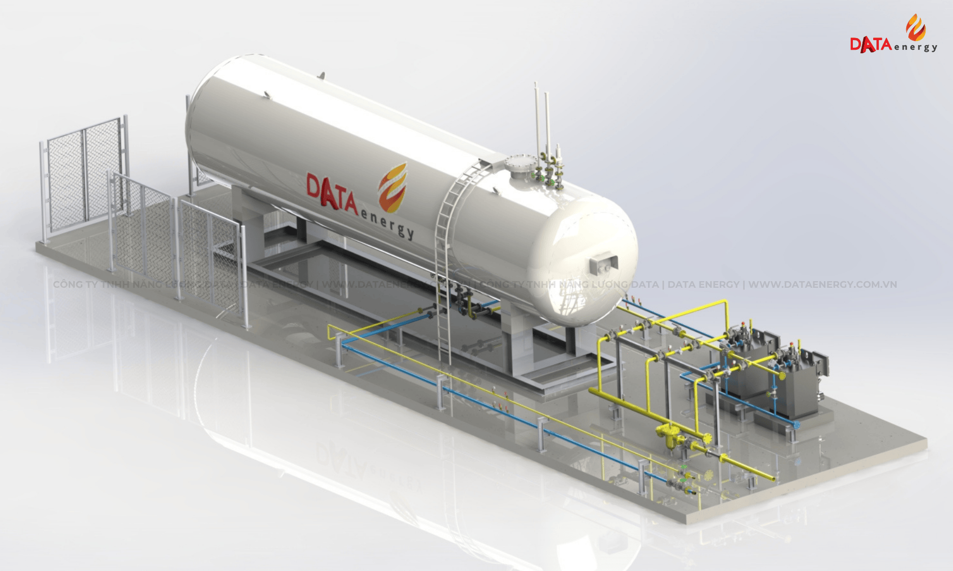 Bản vẽ 3D trạm LPG dạng bồn